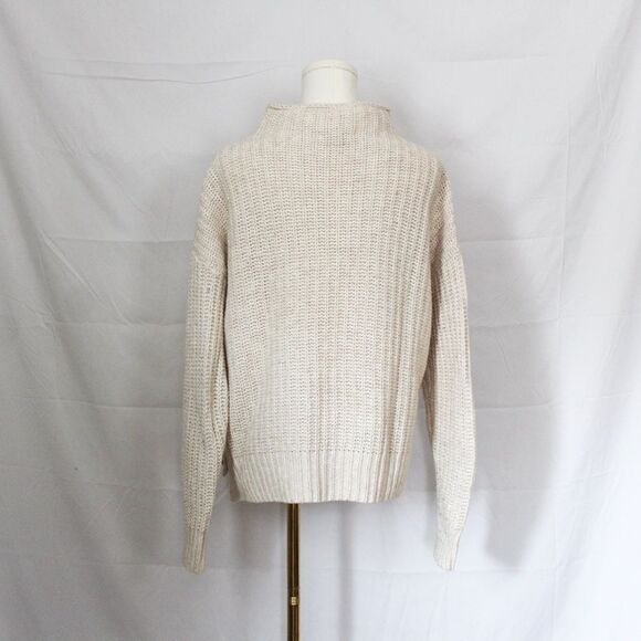 Madewell Mockneck Side Button Pullover Sweater Cream Small - Picture 5 of 8